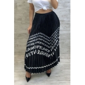 Lovely Casual Letter Printed Black Ankle Length A 