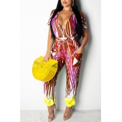 Lovely Work Hooded Collar Printed Red One-piece Ju