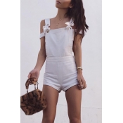 Lovely Casual Hollow-out White One-piece Romper