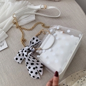 Lovely Stylish Dot Printed White Crossbody Bag