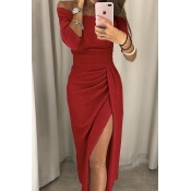 Lovely Stylish Off The Shoulder Asymmetrical Red M