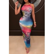 Lovely Sexy Mixed Printed Ankle Length Dress
