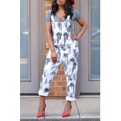 Lovely Casual Printed Black One-piece Jumpsuit