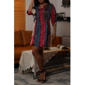 Lovely Stylish O Neck Half Sleeve Printed Multicol