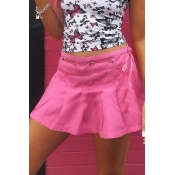 Lovely Casual Pink Mini A Line Skirt