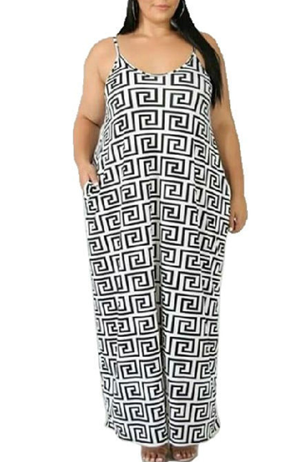 

Lovely Stylish Print Black Ankle Length Plus Size Dress