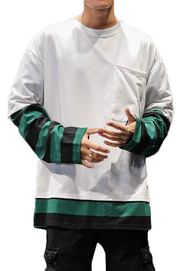

Lovely Casual O Neck Patchwork White T-shirt