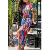 Lovely Stylish Printed Multicolor Chiffon Cover-up