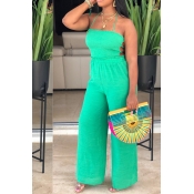 Lovely Sexy Halter Neck Backless Green One-piece J