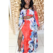 Lovely Bohemian Off The Shoulder Printed Jacinth T