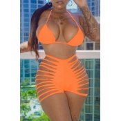 Lovely Hollow-out Croci Two-piece Swimwear