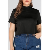 Lovely Casual Half A Turtleneck Black Blouse