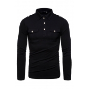 Lovely Trendy Pocket Patched Black Polo Shirt
