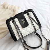 Lovely Trendy Patchwork White Crossbody Bag