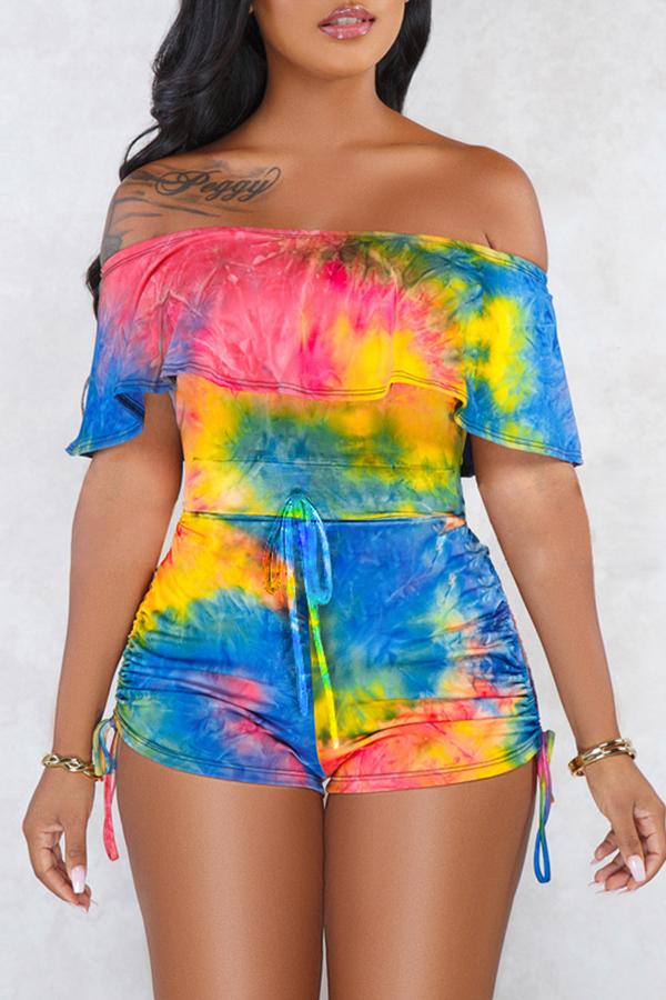 

Lovely Chic Dew Shoulder Multicolor One-piece Romper, Multi