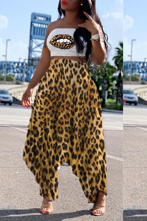 

Lovely Trensy Leopard Printed Two-piece Pants Set
