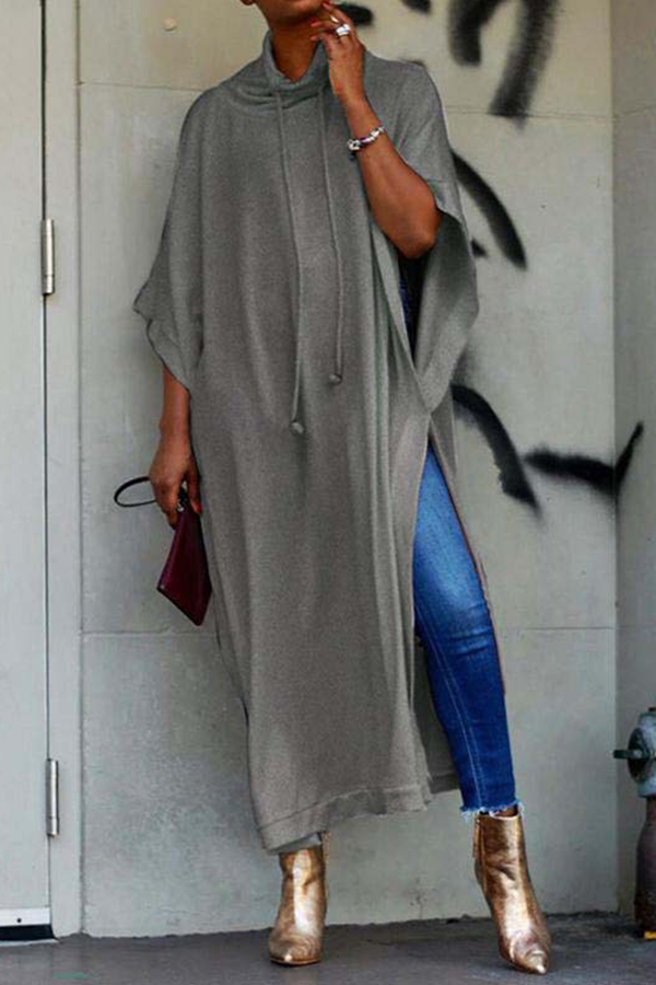 

Lovely Work Side Slit Grey Blouse