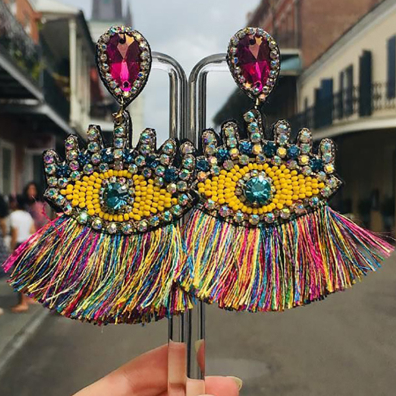 Lovely Trendy Tassel Design Multicolor Alloy Earring