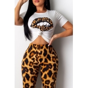 Lovely Casual Lip Printed Yellow T-shirt