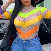 Lovely Casual Patchwork Green T-shirt