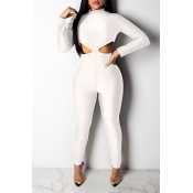 Lovely Trendy Hollow-out White One-piece Jumpsuit