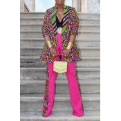 Lovely Casual Printed Multicolor Two-piece Pants S