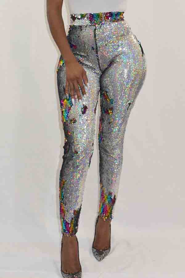 Lovely Trendy Sequined Multicolor Pants