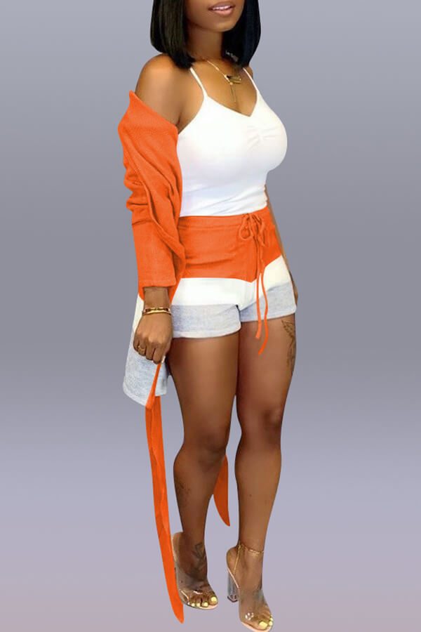 

LW Casual Patchwork Jacinth Two-piece Shorts Set