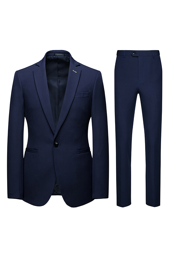

Lovely Trendy Turndown Collar Navy Blue Two-piece Pants Set