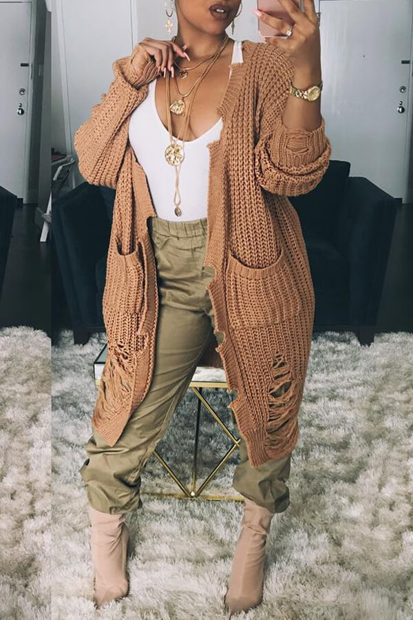 LW Broken Holes Cardigan