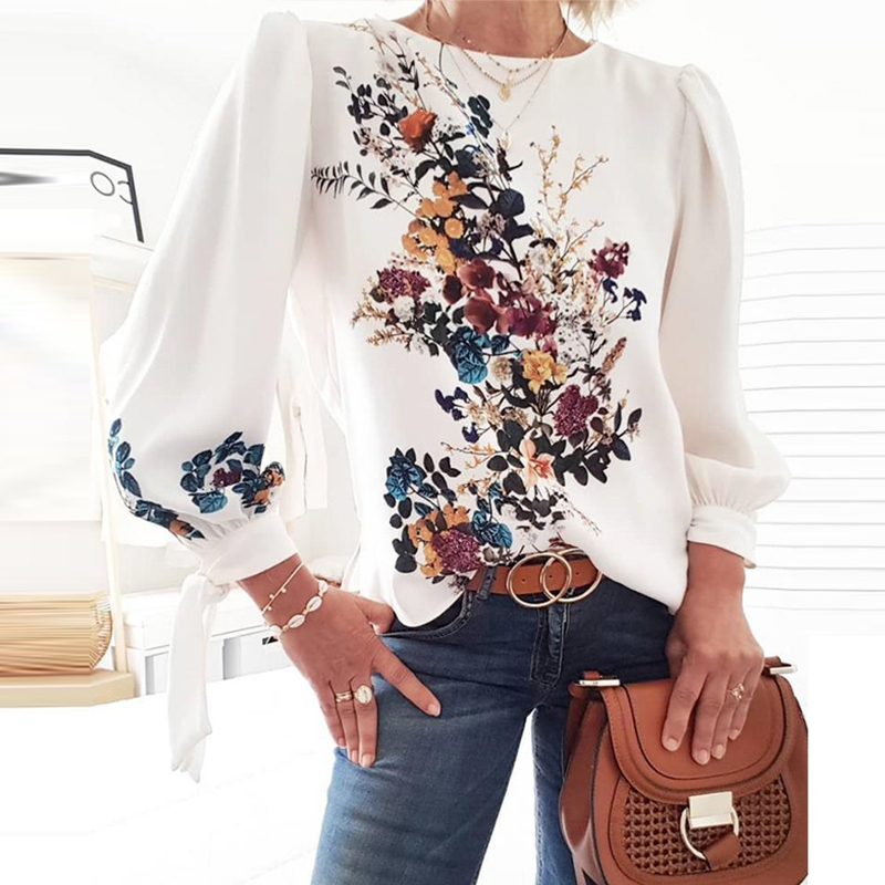 

Lovely Leisure Floral Printed White Blouse