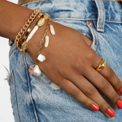 Lovely Trendy Patchwork Gold Bracelet