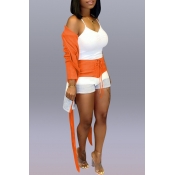 LW Casual Patchwork Jacinth Two-piece Shorts Set