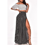 Lovely Casual Dot Printed White Two-piece Skirt Se