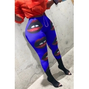 Lovely Casual Printed Royal Blue Pants