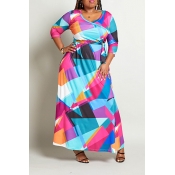 Lovely Casual Color-lump Patchwork Multicolor Floo