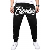 Lovely Casual Letter Printed Black Pants