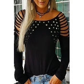 Lovely Work O Neck Black T-shirt