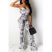 Lovely Sexy Backless White One-piece Jumpsuit