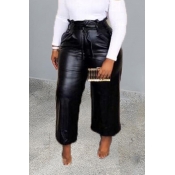 Lovely Trendy Ruffle Design Black Pants