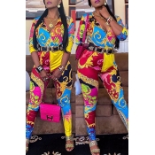 Lovely Casual Printed Multicolor One-piece Jumpsui