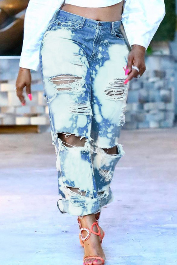 

LW Chic Hollow-out Blue Jeans