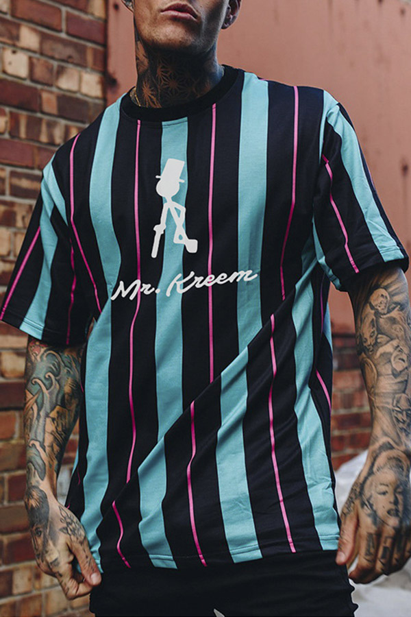 Lovely Casual Striped BlackT-shirt