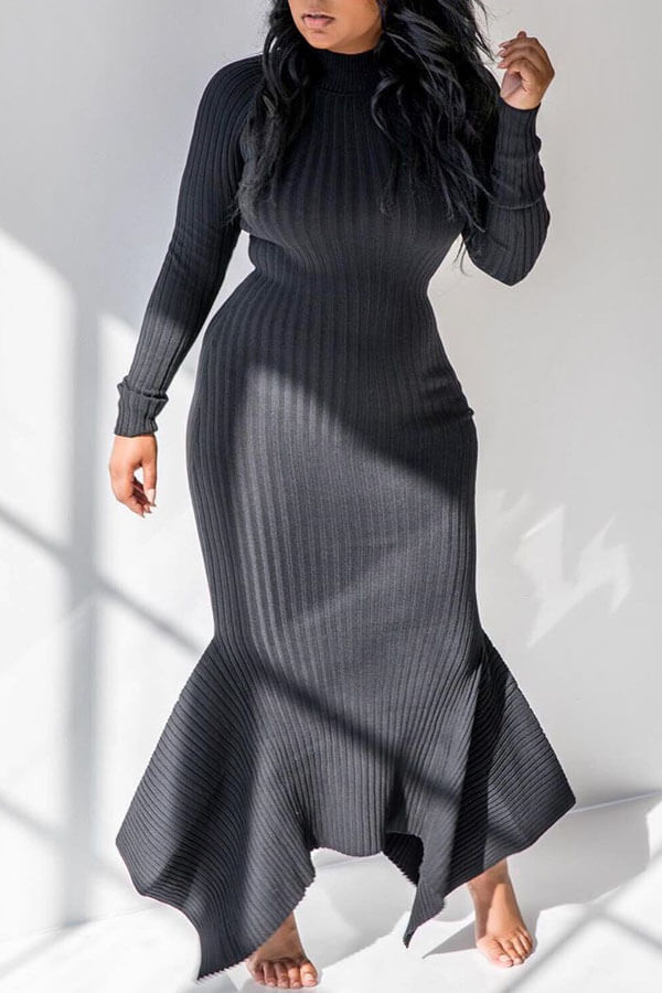 Lovely Casual Skinny Black Floor Length Trumpet Mermaid Dress от Lovelywholesale WW