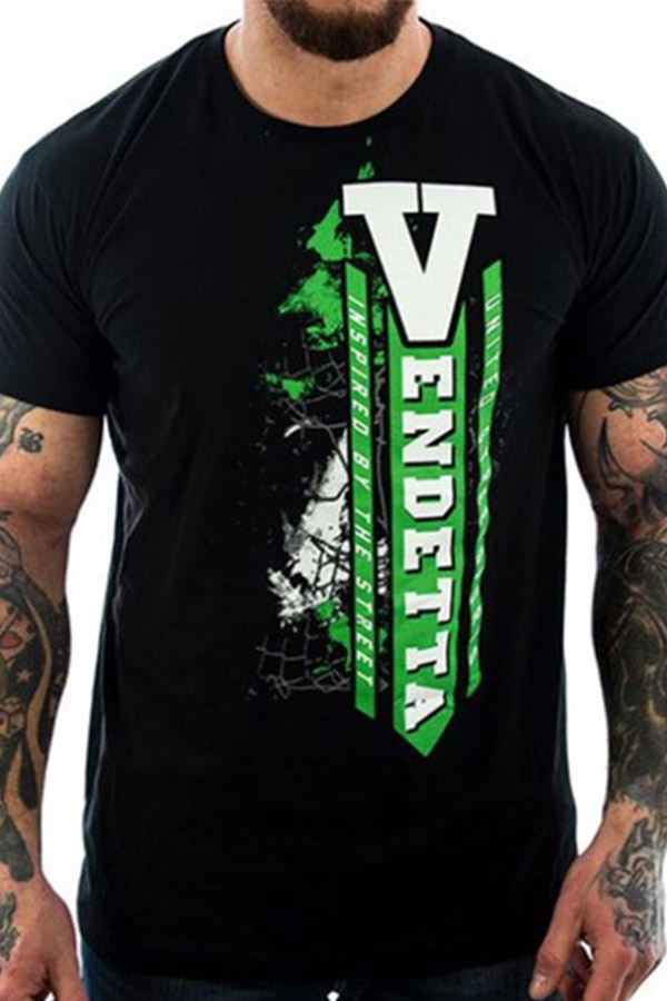 

Lovely Street Letter Printed Printed Black T-shirt