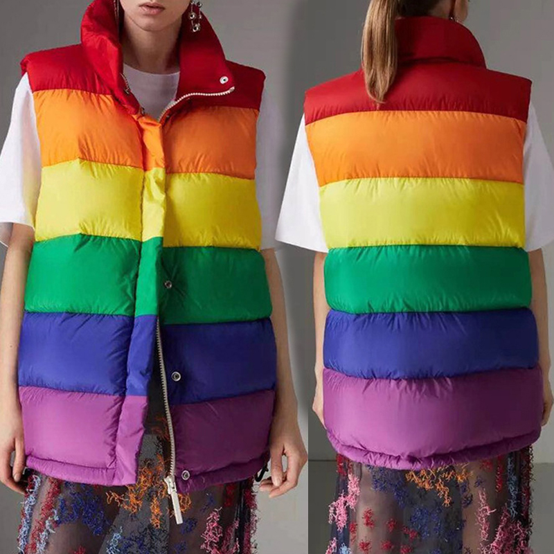 

Lovely Casual Turndown Collar Striped Multicolor Vest, Multi