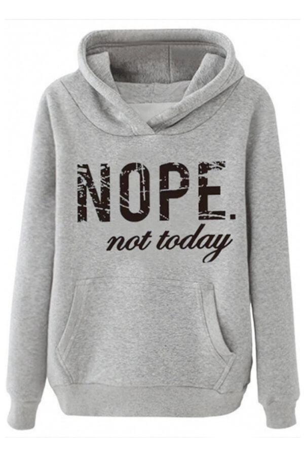 

Lovely Casual Letter Print Grey Hoodie