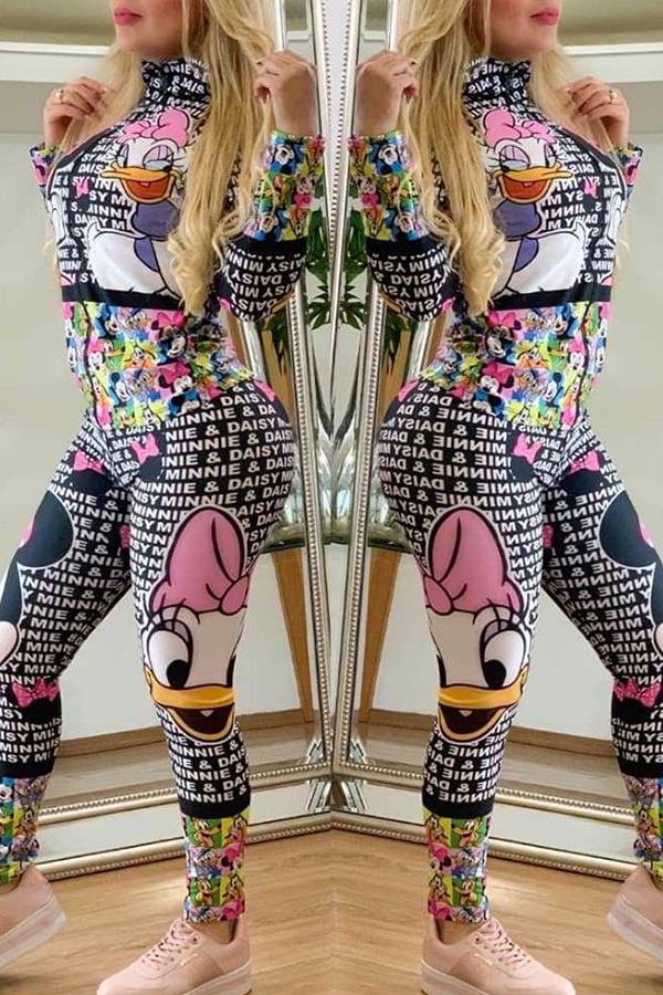 

Lovely Casual Character Printed Multicolor One-piece Jumpsuit, Multi