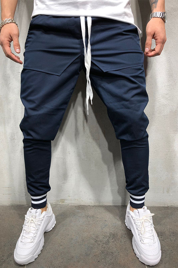 

Lovely Street Drawstring Navy Blue Pants