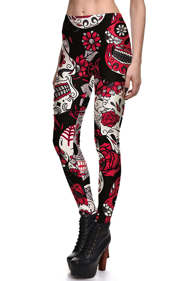 

Lovely Casual Printed Red Leggings